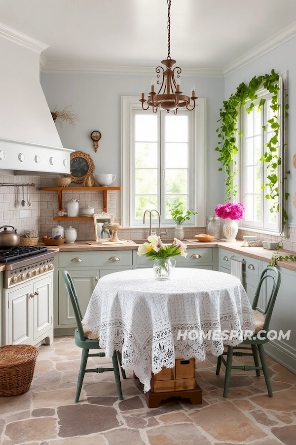 Elegant French Kitchen with Romantic Touches