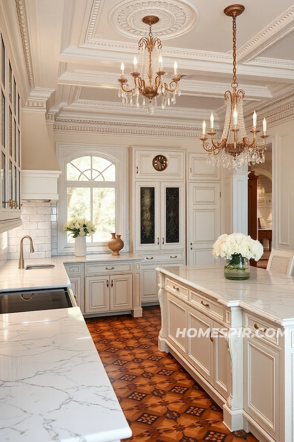 Elegant French Kitchen with Vintage Touches