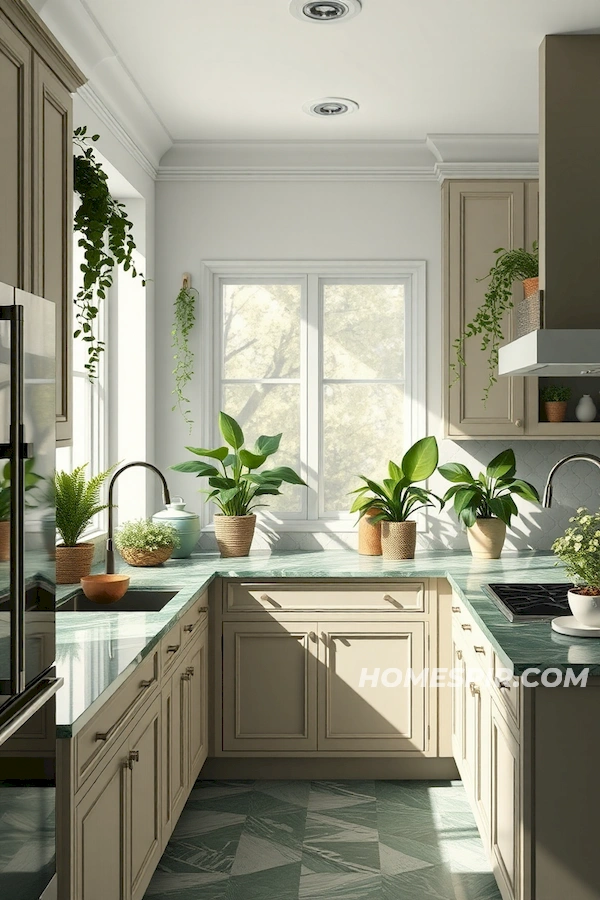 Elegant Kitchen with Botanical Flair