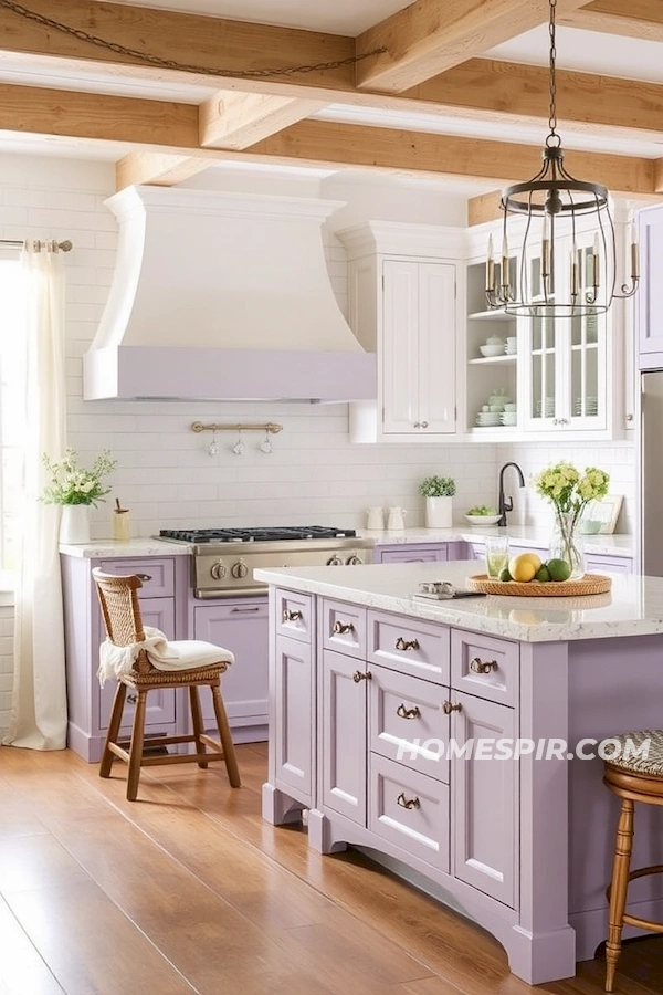 Elegant Linen and Lavender French Kitchen