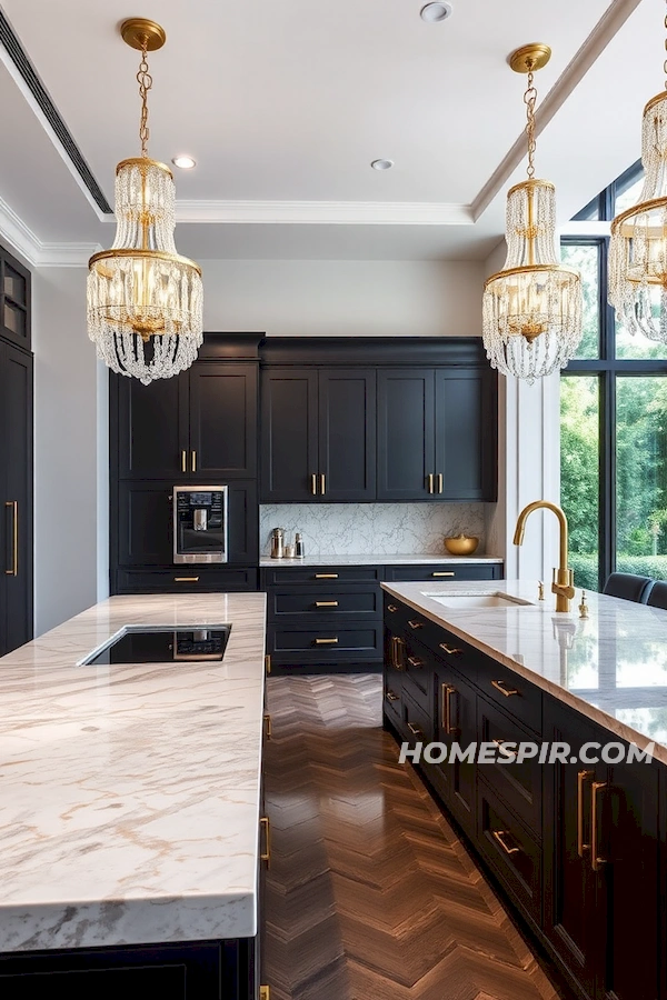 Elegant Marble Island Luxury Kitchen