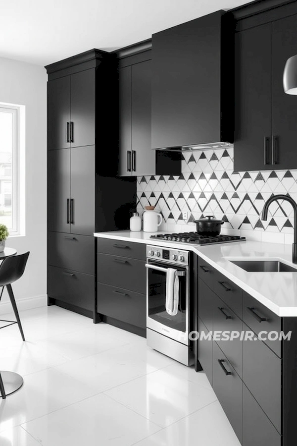 Elegant Minimalist Kitchen in Monochrome Style