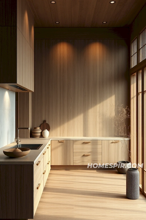 Elegant Modern Textures in Japanese Kitchen