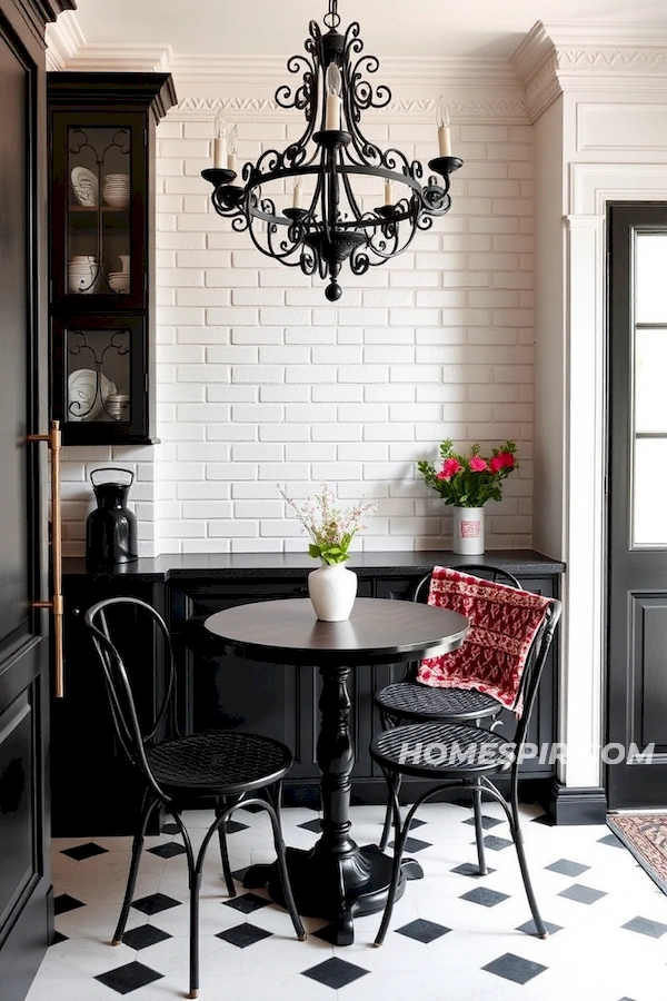 Elegant Parisian Kitchen Nook with Bistro Charm