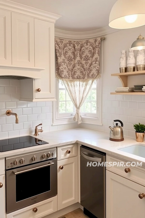 Elegant White Kitchen with Rose Gold Accents