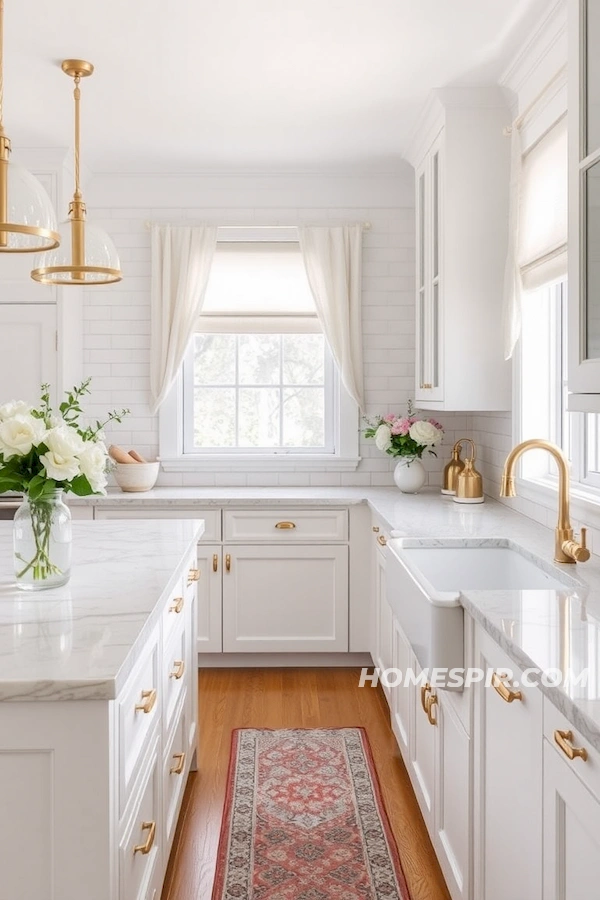 Elegant White Kitchen with Timeless Farmhouse Appeal