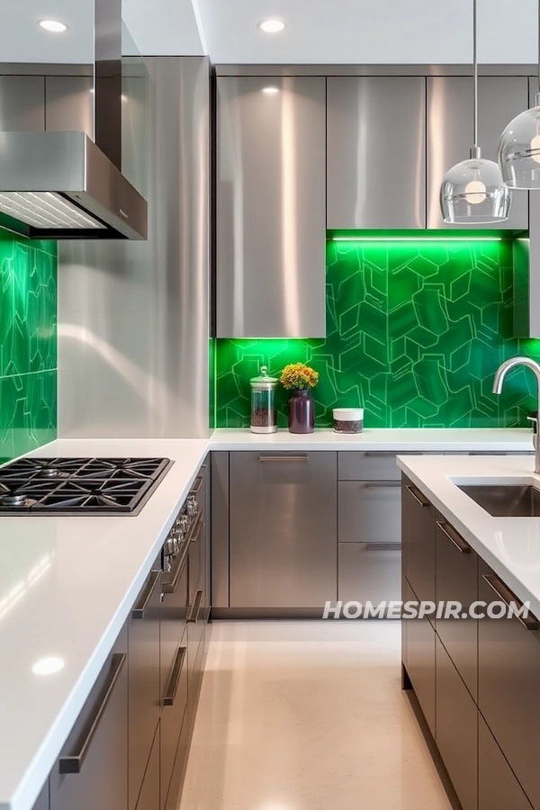 Emerald Green Backsplash Accents