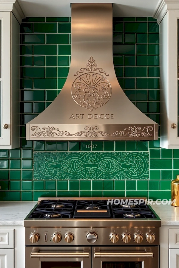 Emerald Green Tiles in Vintage Vogue Kitchen