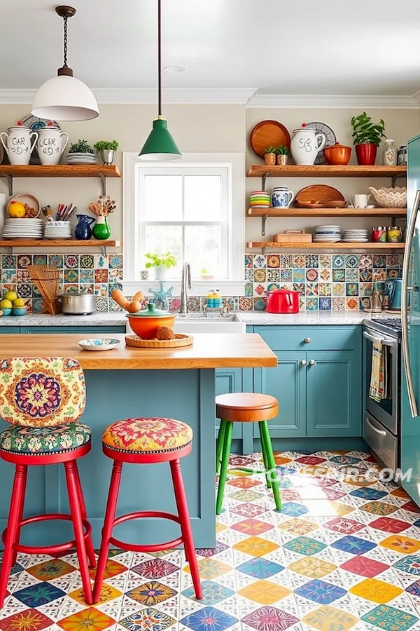 Energetic Farmhouse Fusion with Colorful Elements