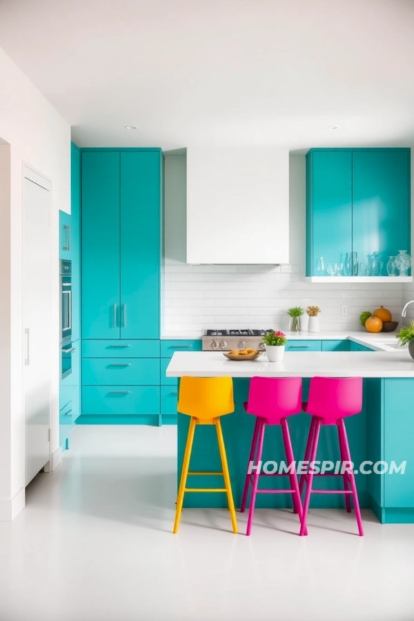 Energetic Modern Kitchen with Teal Accents