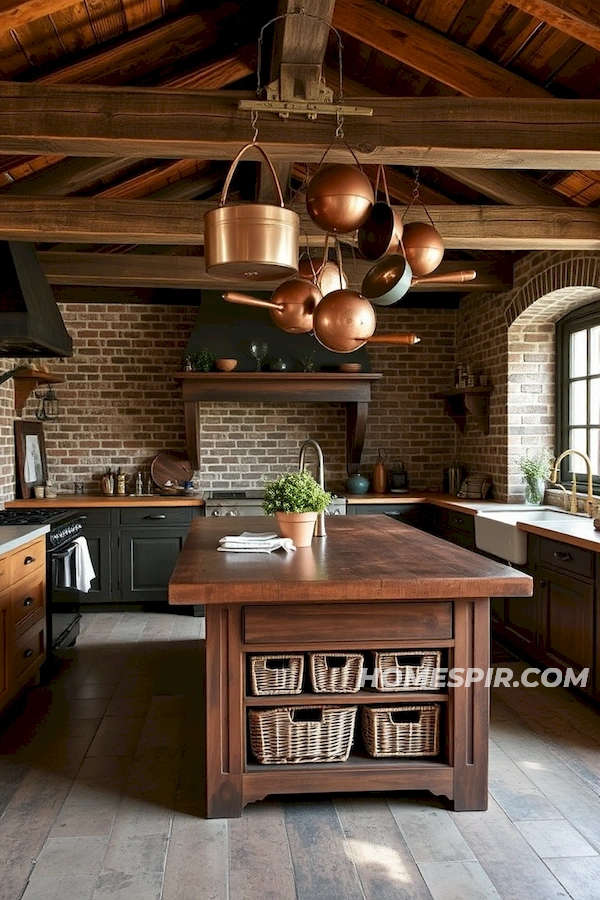 Exposed Brick Charm in Cosy Vintage Kitchen