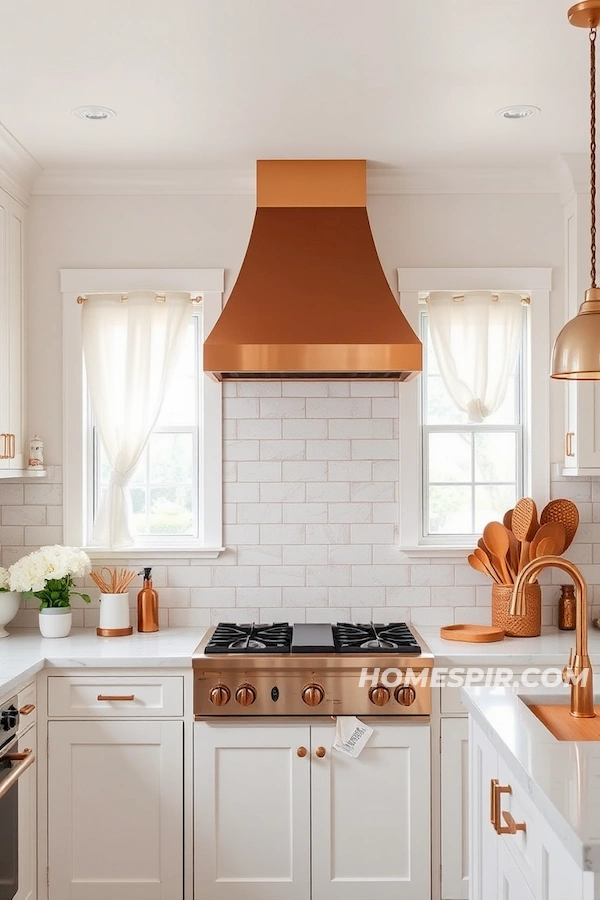 Farmhouse Accents in Illuminated White Kitchen