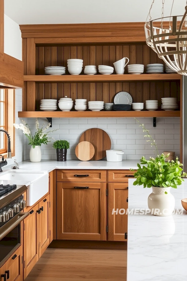 Farmhouse Kitchen with Earthenware Display