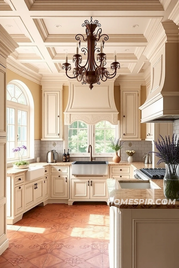 Farmhouse Sink and Intricate Molding French Design