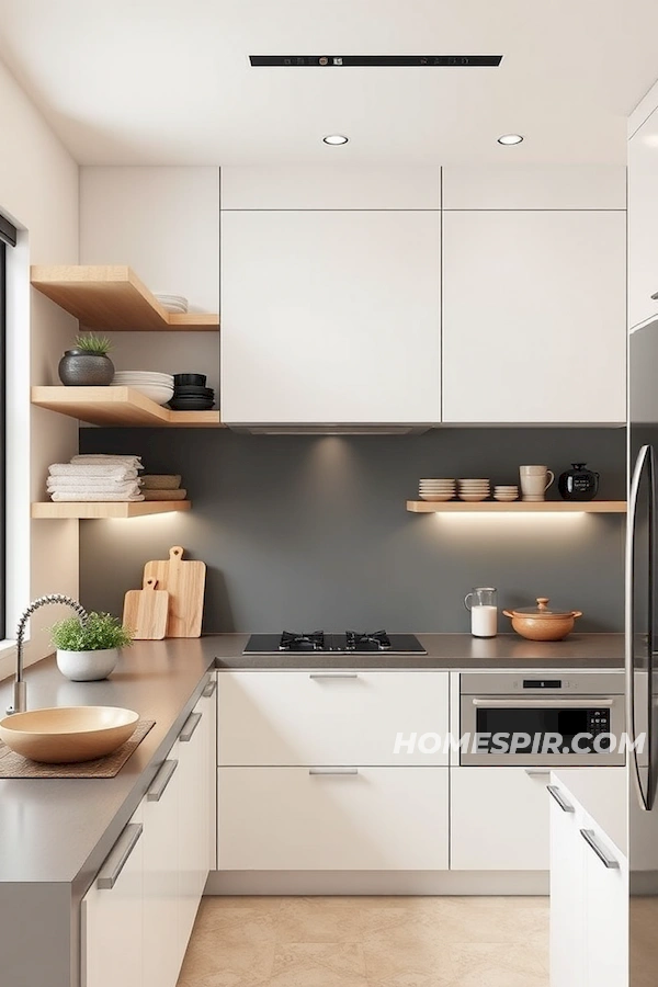 Floating Shelves for Japanese Kitchen Efficiency