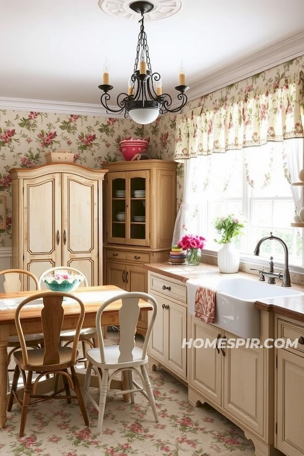 Floral and Antique Kitchen Bliss