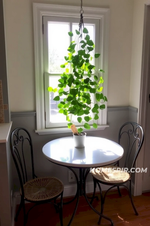 French Bistro Breakfast Nook with Marble Table