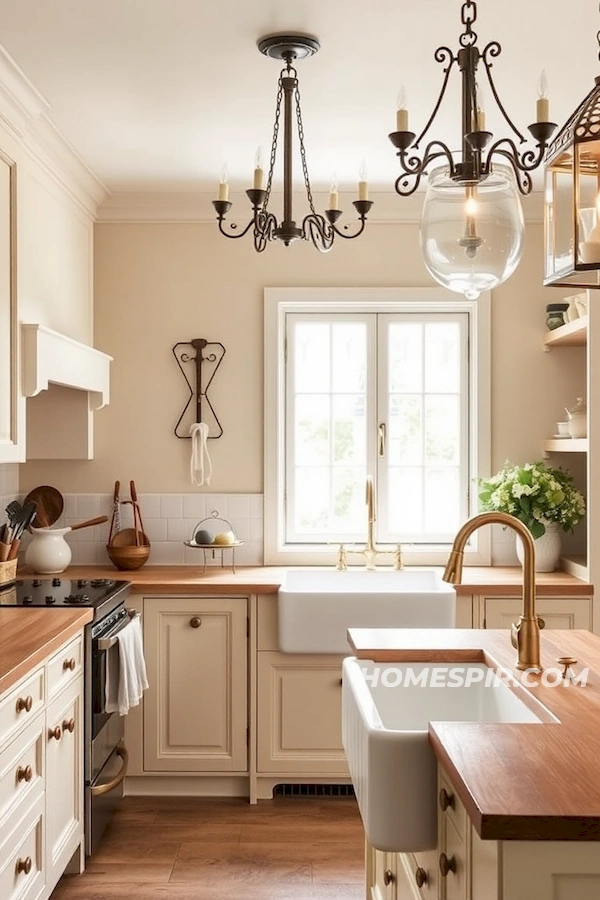 French Country Kitchen with Classic Sink