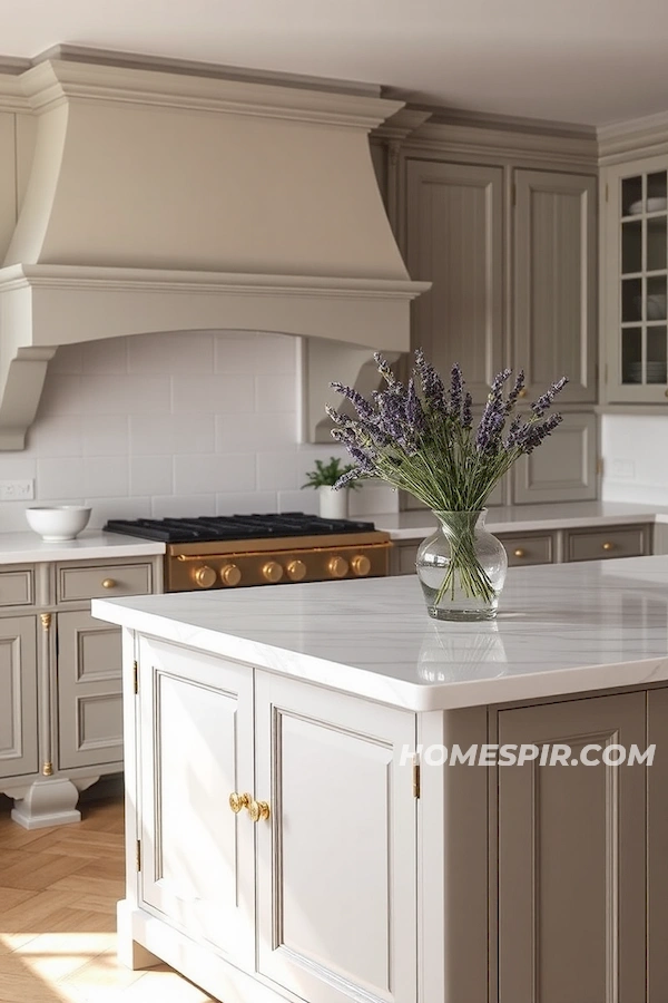 French Kitchen with Elegant Gold Handles