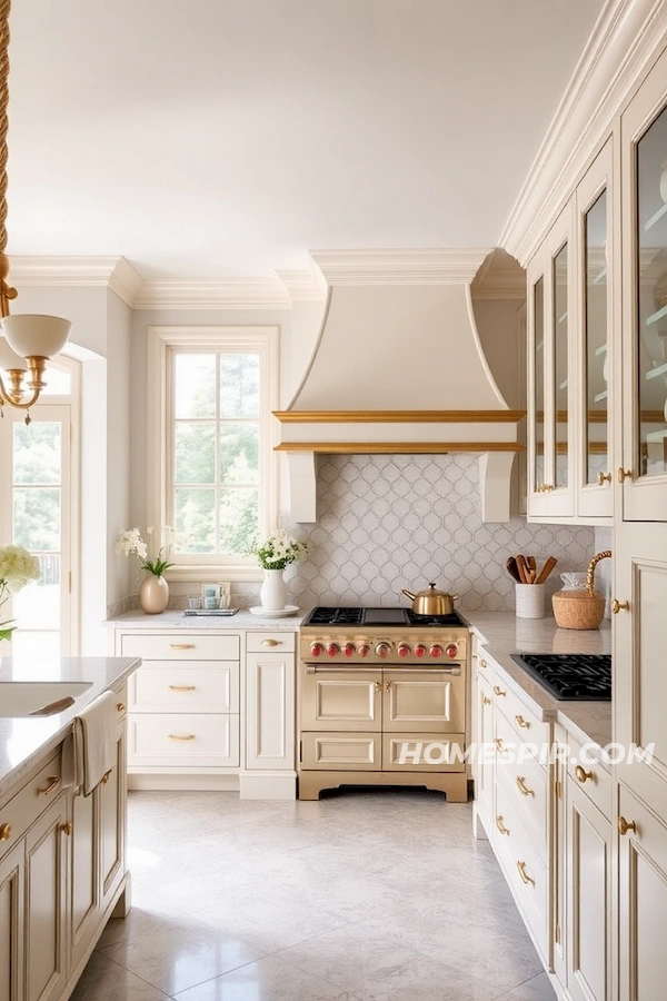 French Kitchen with Ivory and Sage Palette