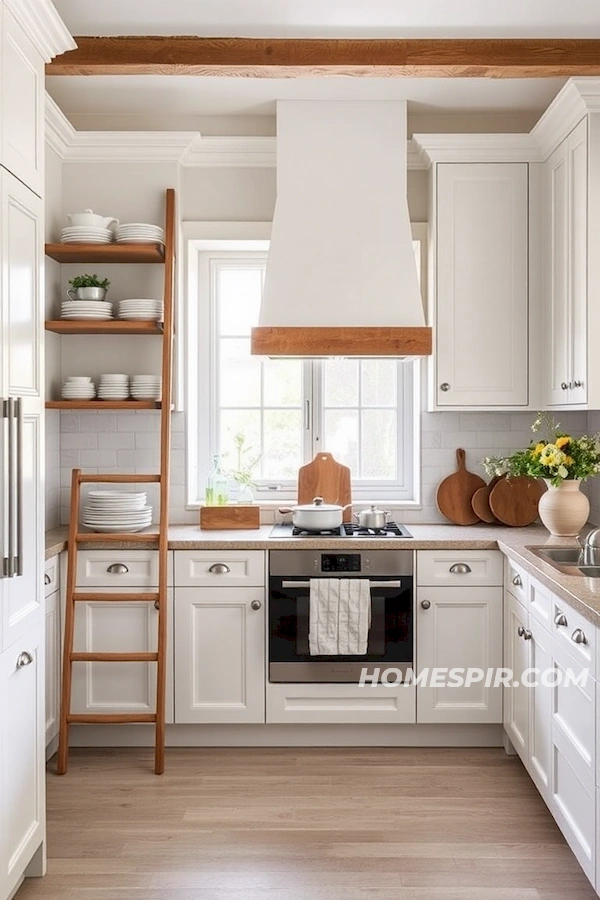 French Kitchen with Sleek White Cabinets