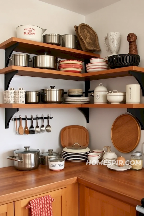 Functional Art on Open Kitchen Shelving