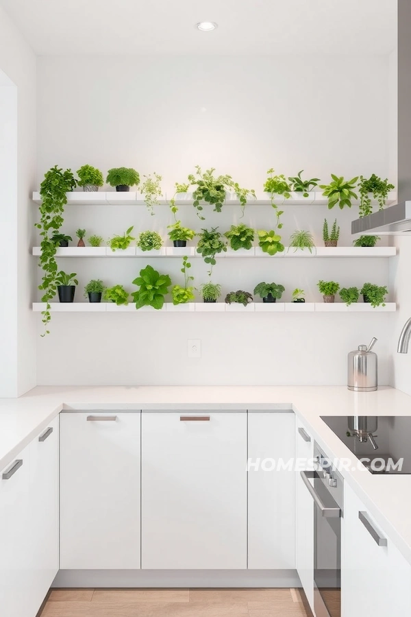 Functional Herb Garden in Minimalist Kitchen