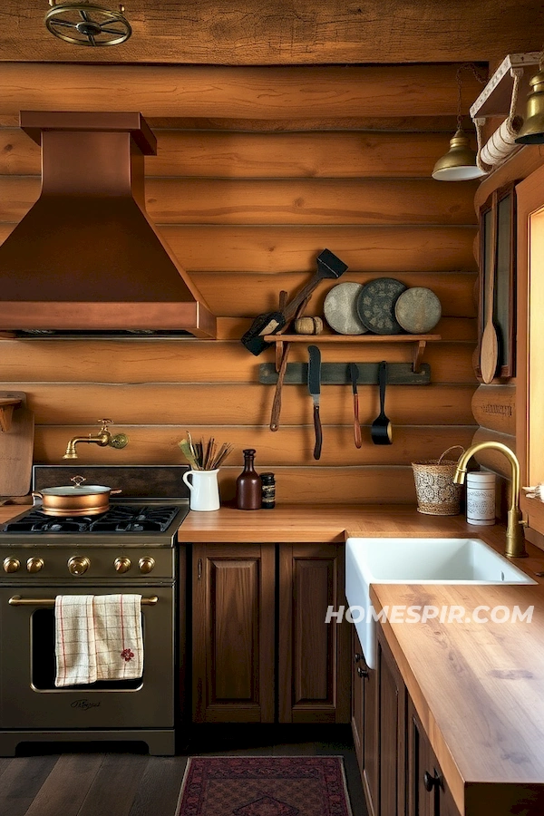 Gallery of Vintage Tools in Log Kitchen