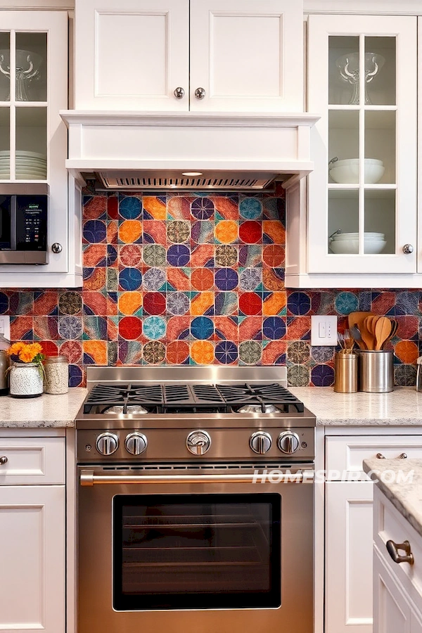 Geometric Art Backsplash Adds Modern Flair