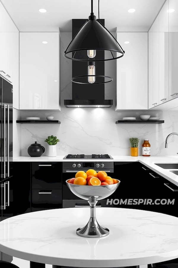 Geometric Lighting for Minimalist Kitchen Flair