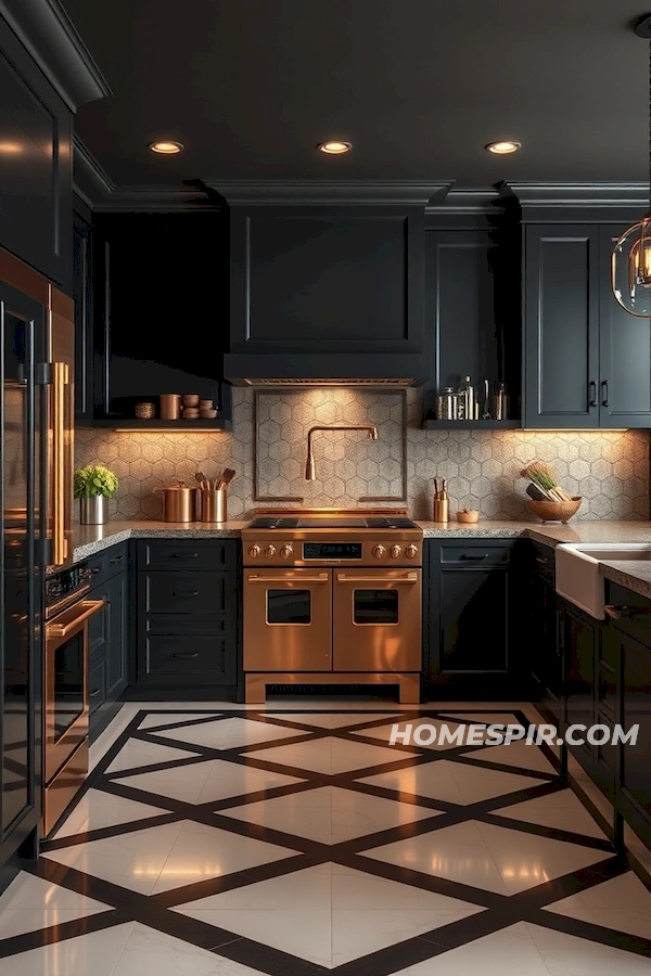 Geometric Patterns in Art Deco Kitchen