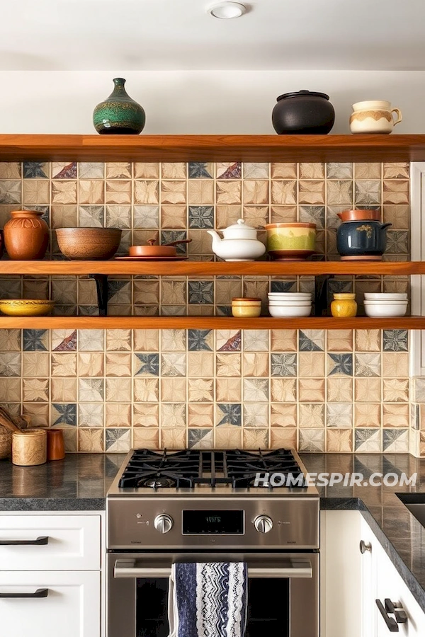 Geometric Tile Artistry in Modern Kitchen