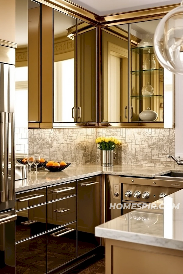 Glamorous Art Deco Kitchen with Metallic Finishes