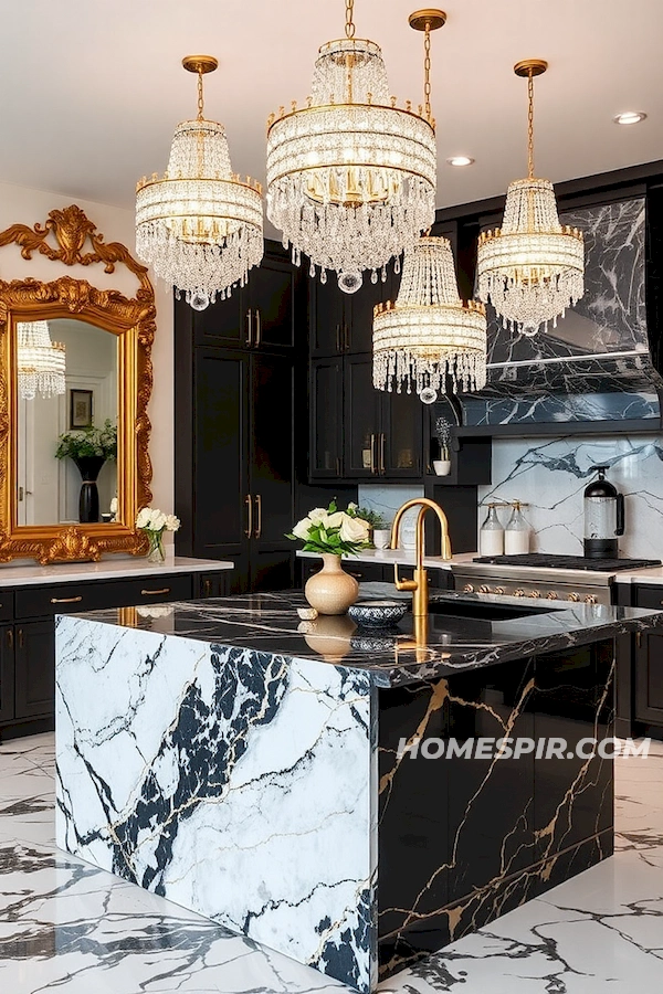 Glamorous Marbled Kitchen Aesthetic