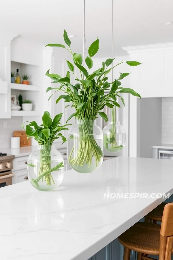 Glass Float Plants Coastal Kitchen