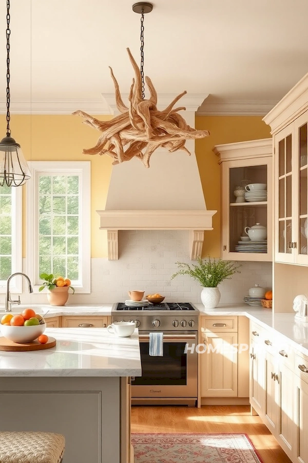 Glass-Front Cabinets with Ocean Themed Decor