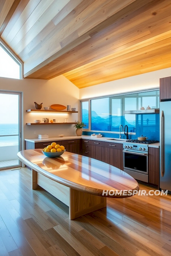 Glossy Countertops in Surf Home Kitchens