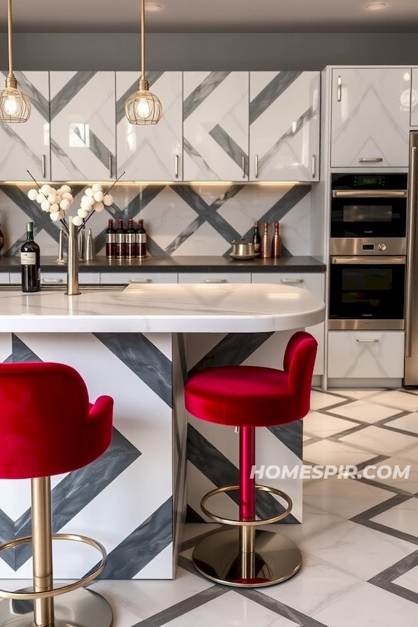 Glossy White and Charcoal Counter