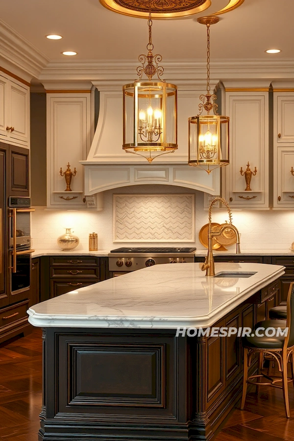 Gold-Embellished Luxury Kitchen Design