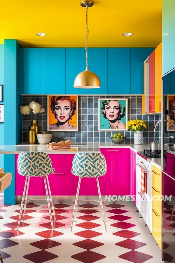 Graphic Patterns in Pop Art Inspired Kitchen