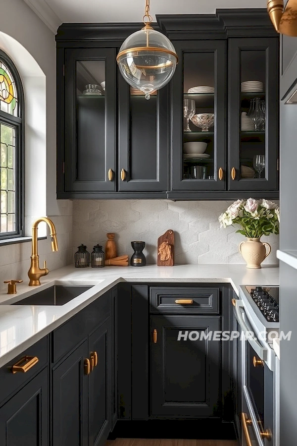 Graphite Grey and Brass Art Deco Kitchen Majesty