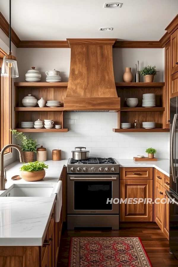 Greenery Accents in a Farmhouse Kitchen