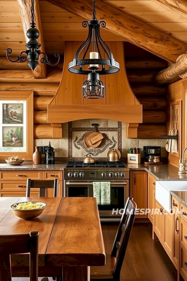 Handcrafted Dining Table in Rustic Kitchen