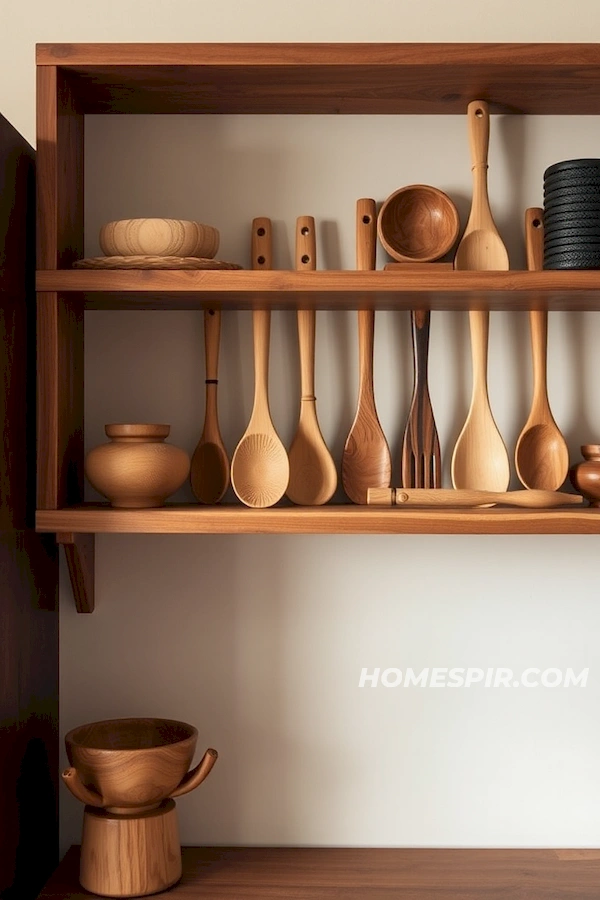 Handcrafted Wooden Utensil Display