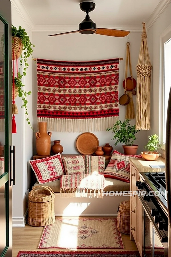 Handwoven Fabrics Adorn Bohemian Nook