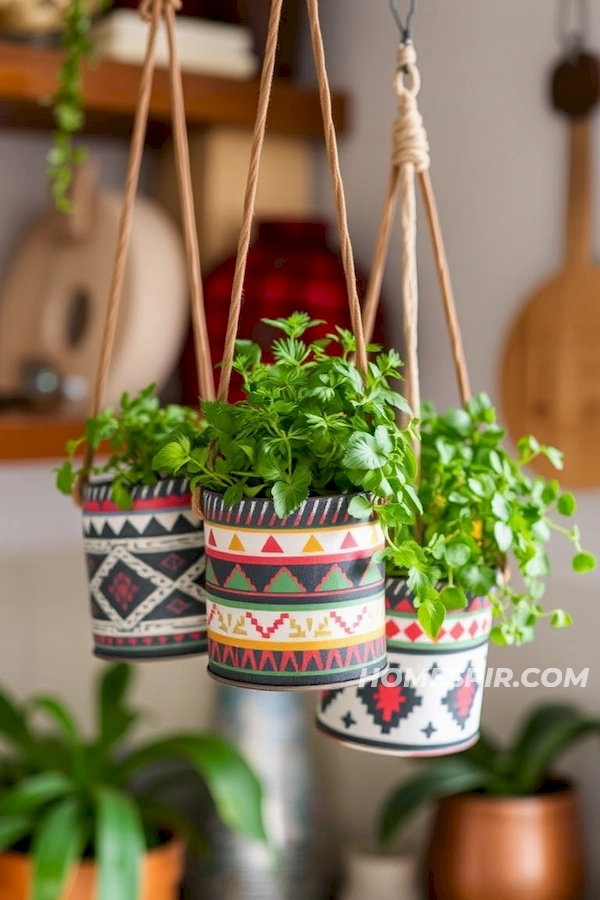 Hanging Herb Gardens in Boho Style