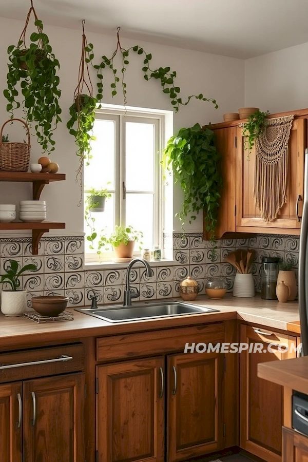 Hanging Vines in Charming Kitchen