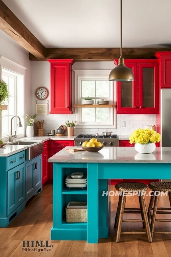 Harmonious Color Blend in Farmhouse Kitchen