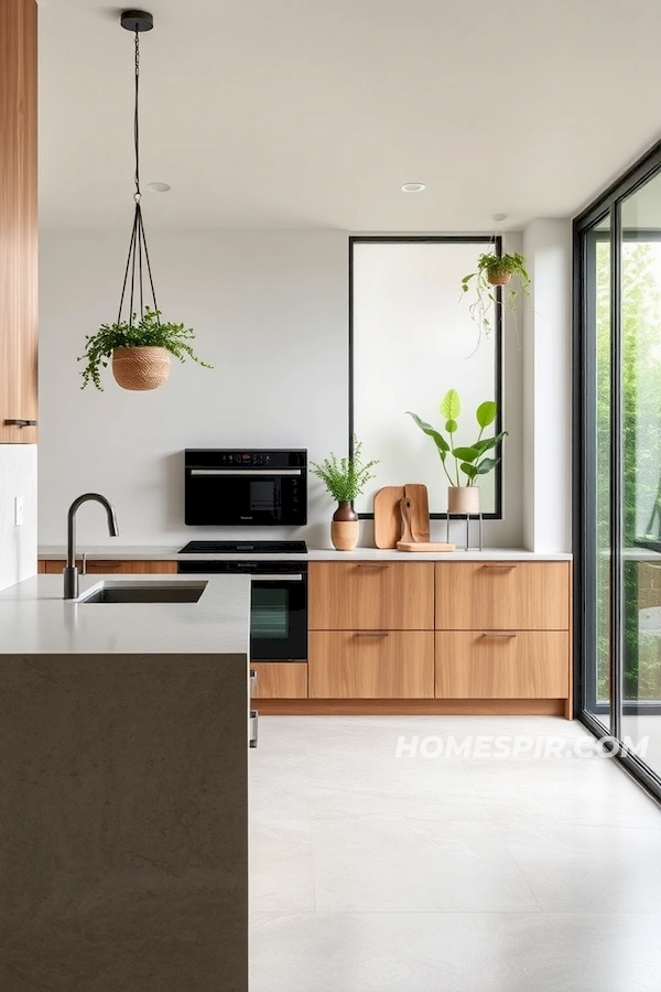 Harmonious Nature-Infused Minimalist Kitchen