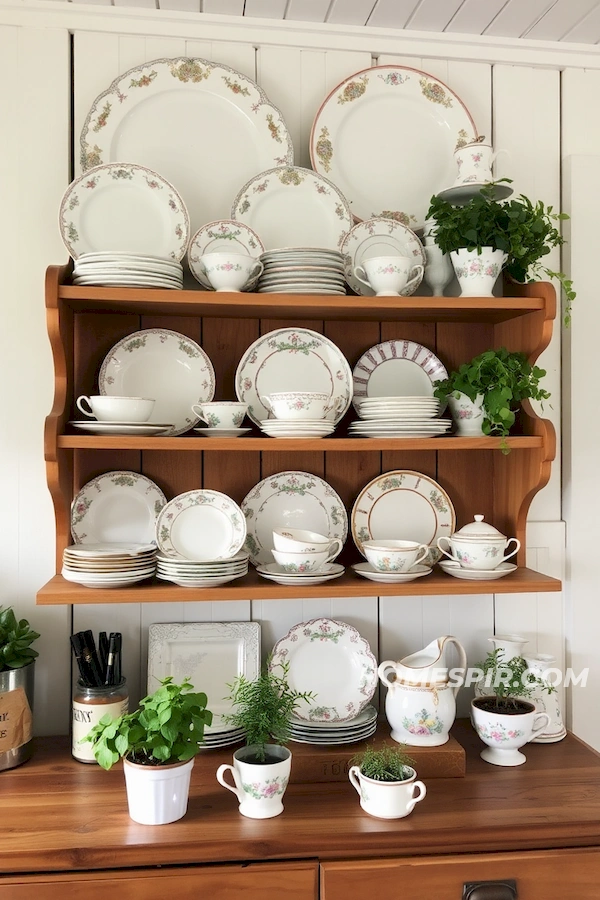 Heirloom China on Vintage Shelves